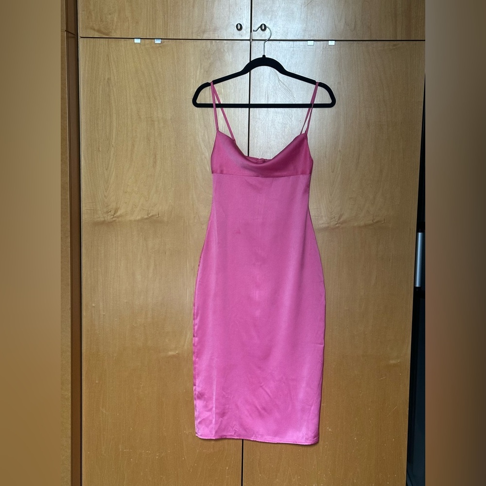 WeWoreWhat Pink Satin Slip Dress